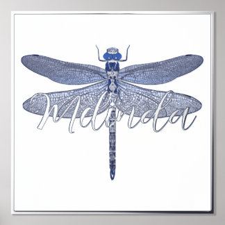 Foil Accented Dragonfly & Personalization Print