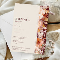 FOIL Autumn Floral Burgundy Modern Bridal Shower