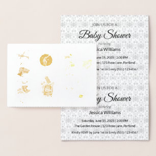 Foil Baby Shower Invite   Elegant Luxury
