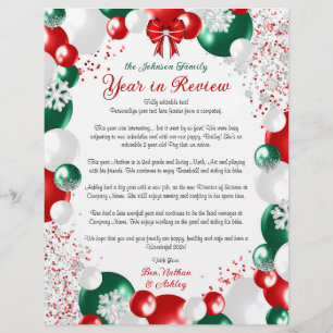 Foil Balloon Christmas Letter Template Stationary Letterhead