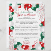 Tropical Christmas Family Letter Writing Paper