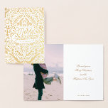 Foil Berries Foliage Merry Christmas Photo Theme Card<br><div class="desc">Merry Christmas!!! Send the most amazing REAL FOIL holiday greetings with our foil enchanted "Merry Christmas" photo Christmas card. Wish your friends and family a merry Christmas. BONUS: Real Gold foil patterned backer. It features hand drawn illustrations of berries and holiday greenery. Personalize this card by adding names, year and...</div>