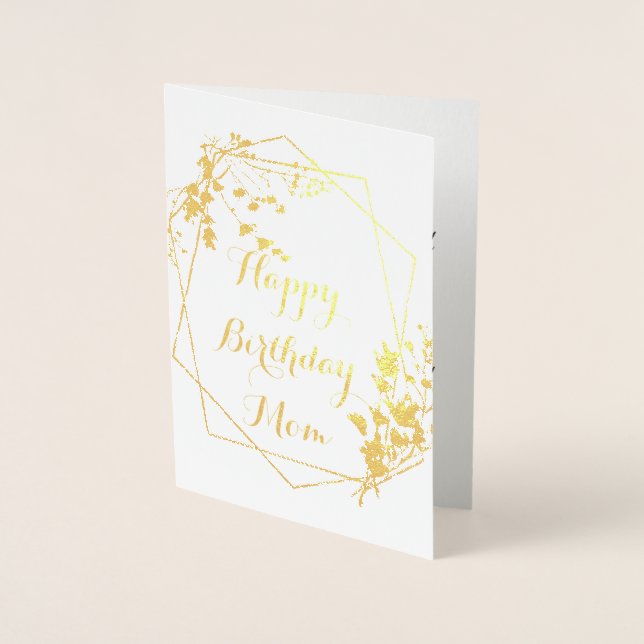 Foil Birthday Card, Happy Birthday Mom Foil Card (Front)