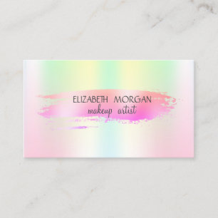 Foil Brush Stroke Iridescent Holographic Business Card