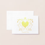 Foil Bunny &amp; Heart Thank You Card