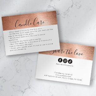 Foil Candle Care Share the Love Insert Card