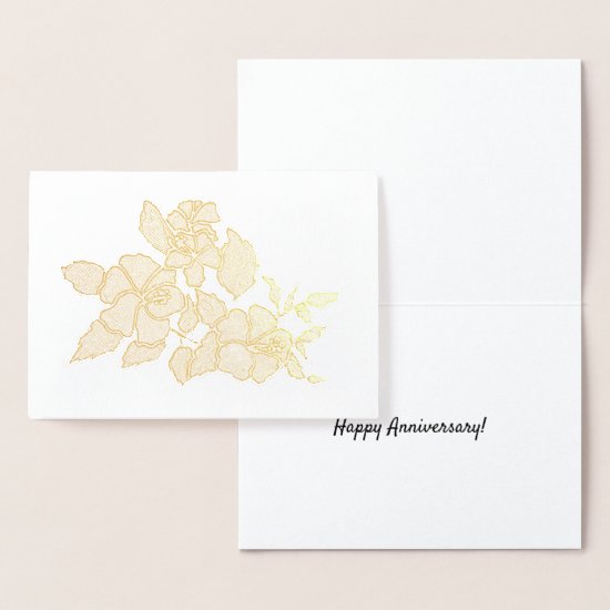 Foil Card - Hibiscus Blossoms