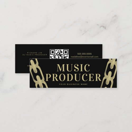 Foil Chain Music Industry Producer DJ  BLACK Mini Business Card