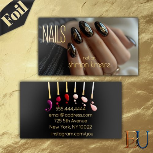 Foil Chic Nail Artist Loyalty Business Cards