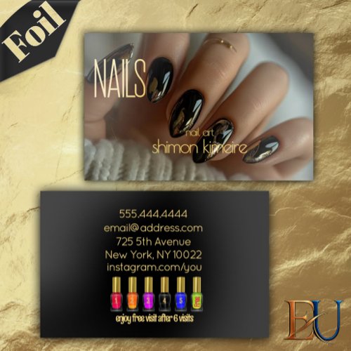 Foil Chic Nail Artist Loyalty Business Cards