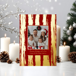 Foil Christmas Cards Templates Family 2 Photos