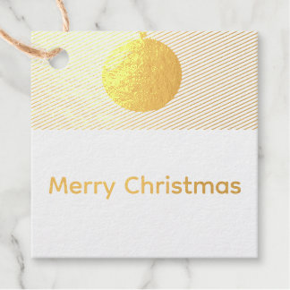 Foil Christmas Favor Tag Square