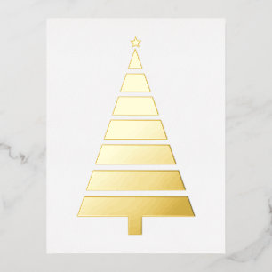Foil Christmas Tree, Simple Design Holiday Postcard