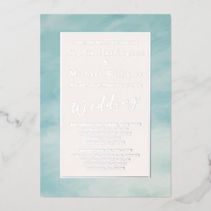 Foil Clouds & Sky Boho Serene Wedding Invitation