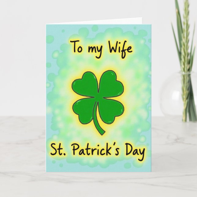 Foil Clover Wife St Patricks Card (Front)