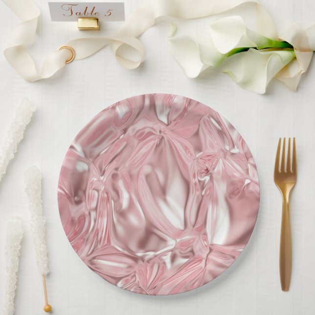 Foil Crinkle Pattern Paper Plates (Wedding)