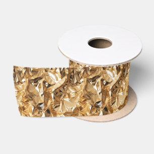 Foil Crinkle Pattern Satin Ribbon