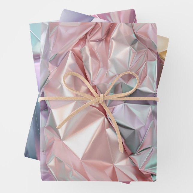 Foil Crinkle Pattern Wrapping Paper Sheets (In situ)