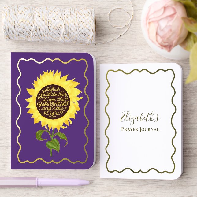 Foil Custom Name John Bible Verse Prayer Journals  (Wedding)