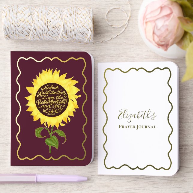 Foil Custom Name John Bible Verse Prayer Journals  (Wedding)