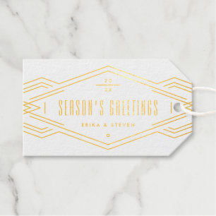 Foil Deco Band Vintage Holiday Photo Gift Tag