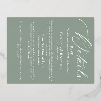 Foil Detail Card for Invitation Packs