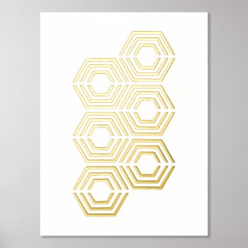 Foil Divided Hexagons Geometric Art Print Poster by AmberBarkley at Zazzle