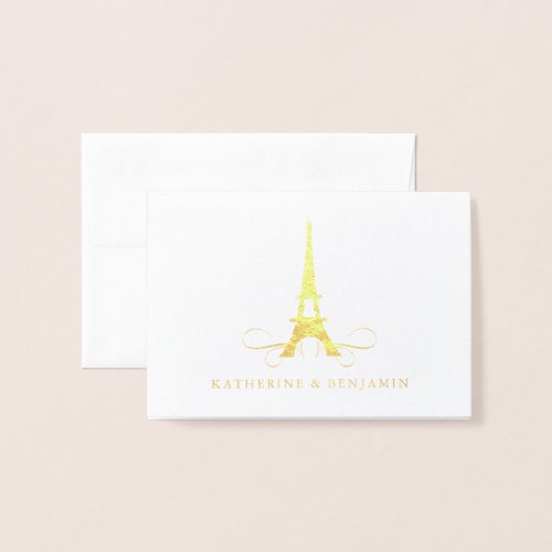 Foil Eiffel Tower Paris  Wedding Foil Card