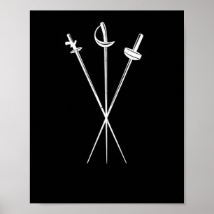 foil epee saber swords fencing sword fighting poster