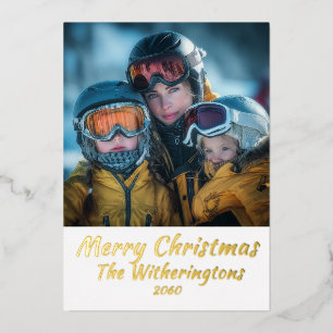 Foil flat personalized Christmas card