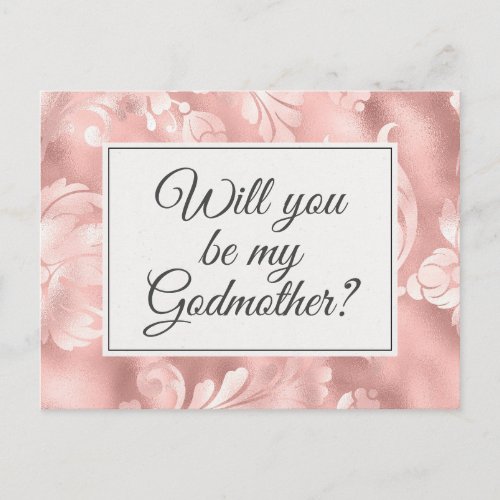 Foil Floral Godmother Proposal Card