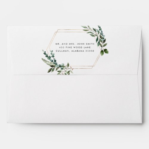 Foil Framed Greenery Envelope