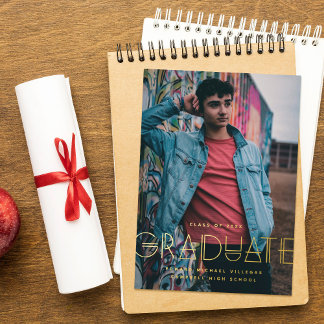 Foil Geo Grad Typography Graduation Announcement