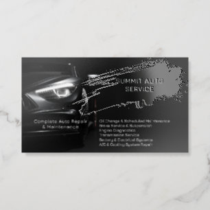 FOIL & GLOSS Auto Photo Black Car Repair Tuning Foil Spot Gloss Business Cards