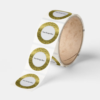 Foil Gold Personalized Classic Round Sticker 