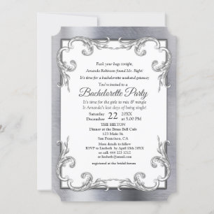 Foil-Gold-Silver-Brass Bachelorette Party Invitation