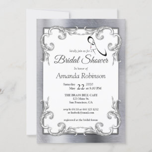 Foil-Gold-Silver-Brass Bridal Shower Invitation