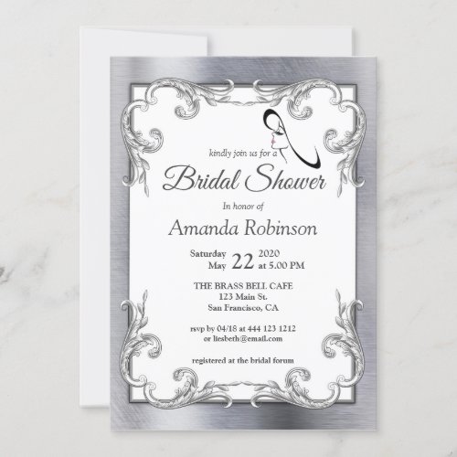 Foil_Gold_Silver_Brass Bridal Shower Invitation