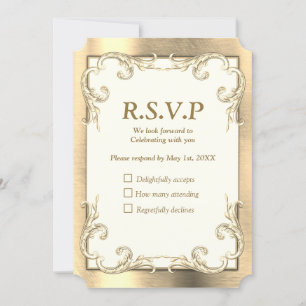 Foil-Gold-Silver-Brass RSVP card