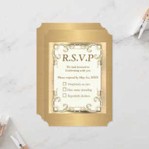 Foil-Gold-Silver-Brass RSVP card