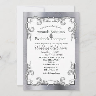 Foil-Gold-Silver-Brass Wedding Invitation