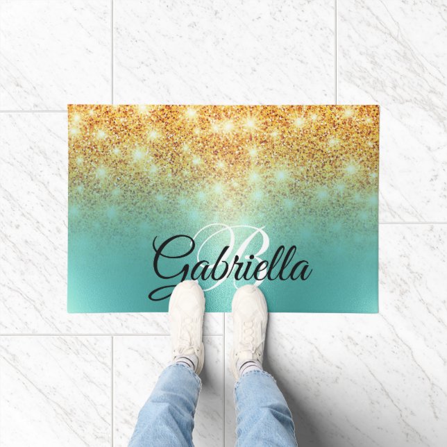 Foil Golden Glitter Doormat (Indoor)