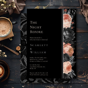 FOIL Gothic Vintage Black Wedding Night Before Invitation