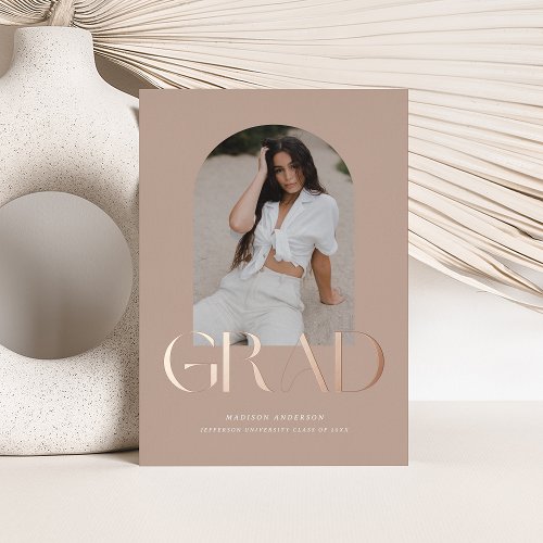 Foil Grad Graduation Photo Announcement Style 13