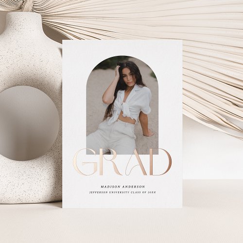 Foil Grad Graduation Photo Announcement Style 13