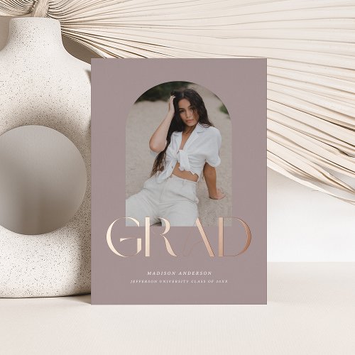 Foil Grad Graduation Photo Announcement Style 13