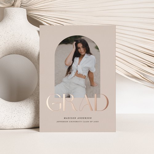 Foil Grad Graduation Photo Announcement Style 13