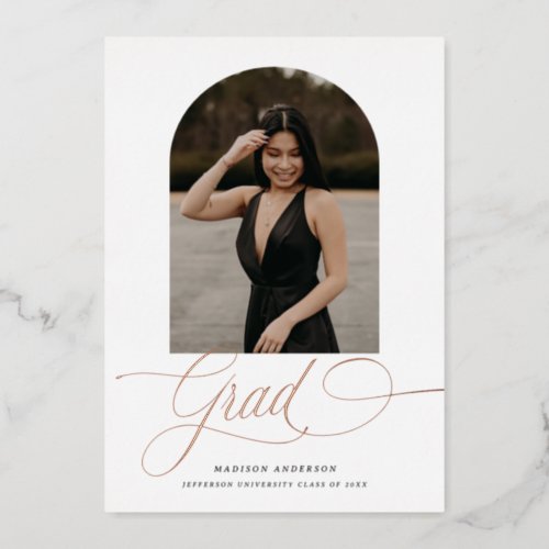 Foil Grad Graduation Photo Announcement Style 19