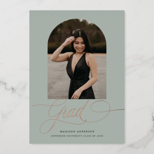 Foil Grad Graduation Photo Announcement Style 19