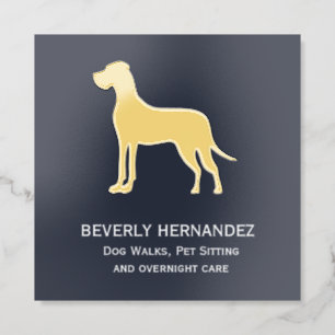 FOIL Great Dane Dog Walker Trainer Puppy sitting Business Cards